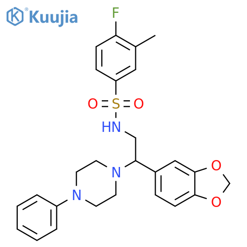N-2-(2H-1,3-benzodioxol-5-yl)-2-(4-phenylpiperazin-1-yl)ethyl-4-fluoro-3-methylbenzene-1-sulfonamide structure
