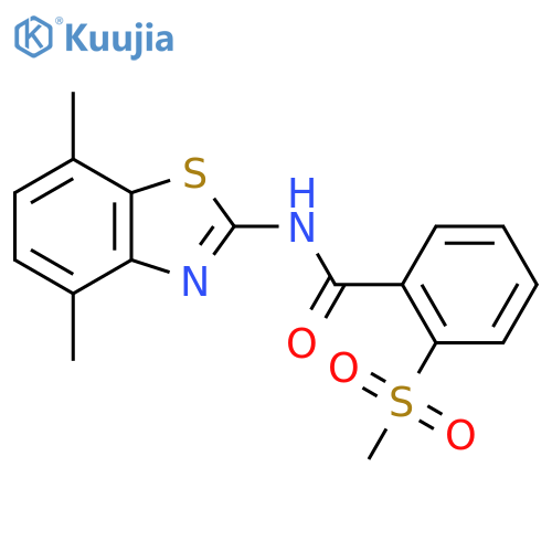 N-(4,7-dimethyl-1,3-benzothiazol-2-yl)-2-methanesulfonylbenzamide structure