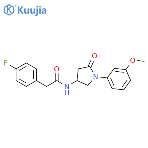 2-(4-fluorophenyl)-N-1-(3-methoxyphenyl)-5-oxopyrrolidin-3-ylacetamide structure
