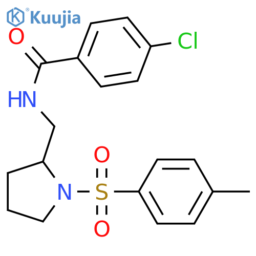 4-chloro-N-{1-(4-methylbenzenesulfonyl)pyrrolidin-2-ylmethyl}benzamide structure