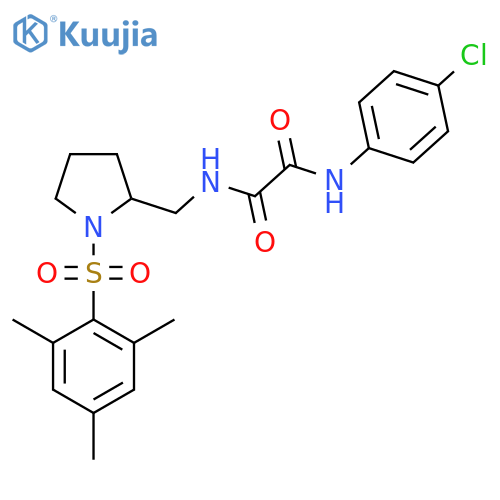 N'-(4-chlorophenyl)-N-{1-(2,4,6-trimethylbenzenesulfonyl)pyrrolidin-2-ylmethyl}ethanediamide structure