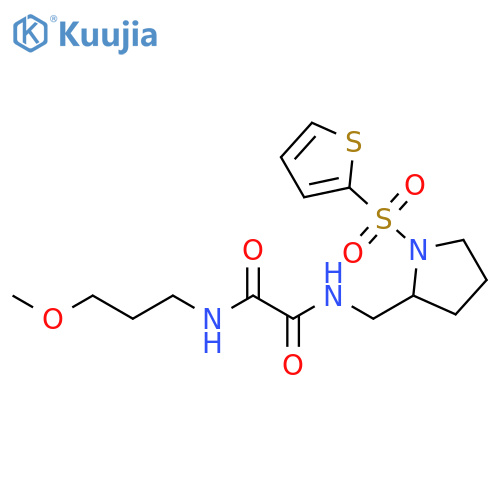 N-(3-methoxypropyl)-N'-{1-(thiophene-2-sulfonyl)pyrrolidin-2-ylmethyl}ethanediamide structure