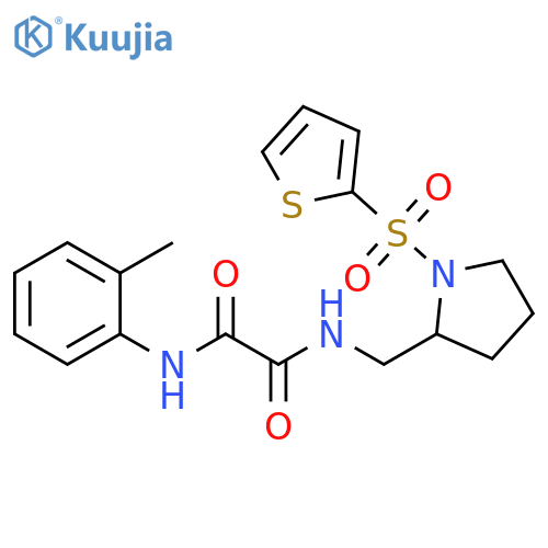 N'-(2-methylphenyl)-N-{1-(thiophene-2-sulfonyl)pyrrolidin-2-ylmethyl}ethanediamide structure