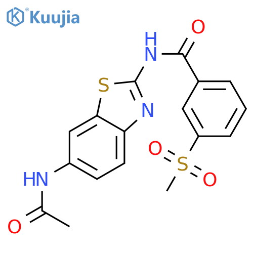 N-(6-acetamido-1,3-benzothiazol-2-yl)-3-methanesulfonylbenzamide structure