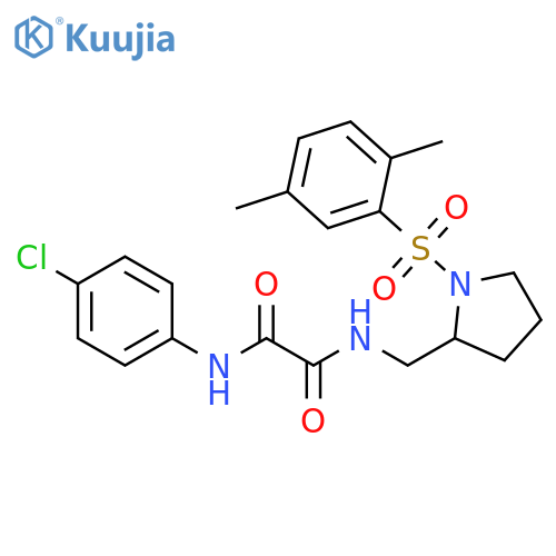 N'-(4-chlorophenyl)-N-{1-(2,5-dimethylbenzenesulfonyl)pyrrolidin-2-ylmethyl}ethanediamide structure