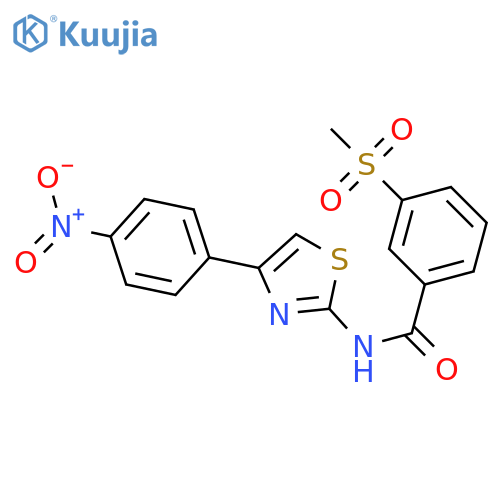 3-methanesulfonyl-N-4-(4-nitrophenyl)-1,3-thiazol-2-ylbenzamide structure