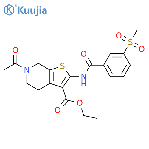 ethyl 6-acetyl-2-(3-methanesulfonylbenzamido)-4H,5H,6H,7H-thieno2,3-cpyridine-3-carboxylate structure