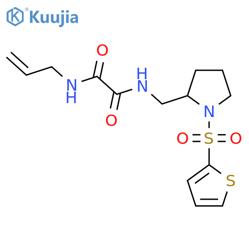 N-(prop-2-en-1-yl)-N'-{1-(thiophene-2-sulfonyl)pyrrolidin-2-ylmethyl}ethanediamide structure