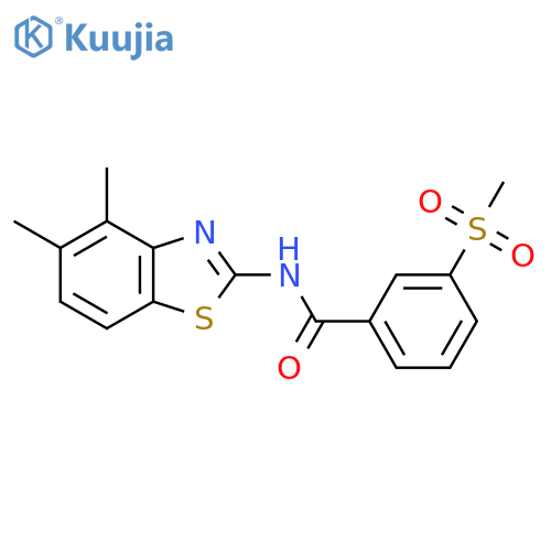N-(4,5-dimethyl-1,3-benzothiazol-2-yl)-3-methanesulfonylbenzamide structure