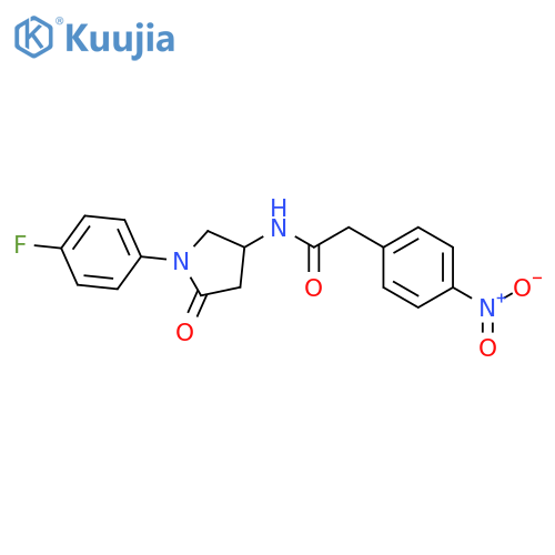 N-1-(4-fluorophenyl)-5-oxopyrrolidin-3-yl-2-(4-nitrophenyl)acetamide structure