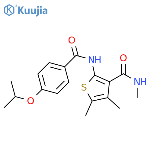 N,4,5-trimethyl-2-4-(propan-2-yloxy)benzamidothiophene-3-carboxamide structure