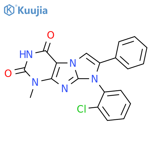 8-(2-chlorophenyl)-1-methyl-7-phenyl-1H,2H,3H,4H,8H-imidazo1,2-gpurine-2,4-dione structure