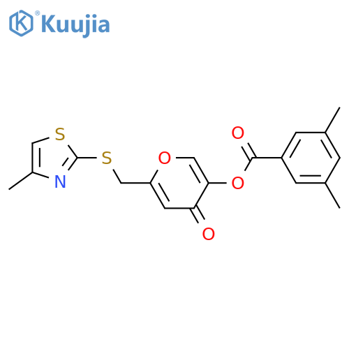 6-{(4-methyl-1,3-thiazol-2-yl)sulfanylmethyl}-4-oxo-4H-pyran-3-yl 3,5-dimethylbenzoate structure