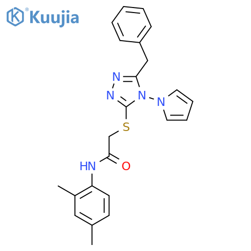 2-{5-benzyl-4-(1H-pyrrol-1-yl)-4H-1,2,4-triazol-3-ylsulfanyl}-N-(2,4-dimethylphenyl)acetamide structure