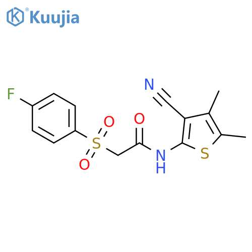 N-(3-cyano-4,5-dimethylthiophen-2-yl)-2-(4-fluorobenzenesulfonyl)acetamide structure
