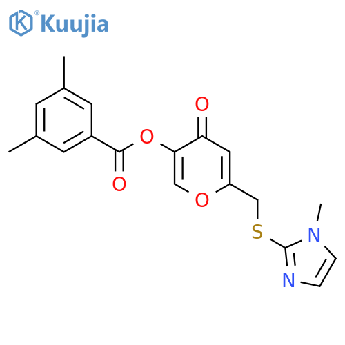 6-{(1-methyl-1H-imidazol-2-yl)sulfanylmethyl}-4-oxo-4H-pyran-3-yl 3,5-dimethylbenzoate structure
