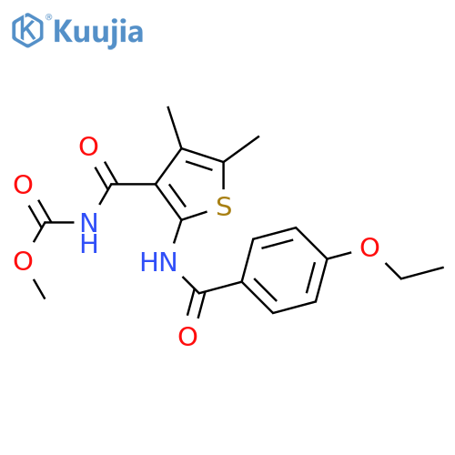methyl N-2-(4-ethoxybenzamido)-4,5-dimethylthiophene-3-carbonylcarbamate structure