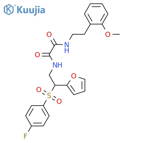 N-2-(4-fluorobenzenesulfonyl)-2-(furan-2-yl)ethyl-N'-2-(2-methoxyphenyl)ethylethanediamide structure