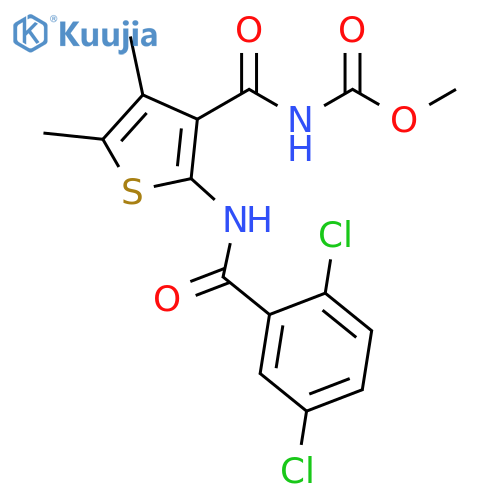 methyl N-2-(2,5-dichlorobenzamido)-4,5-dimethylthiophene-3-carbonylcarbamate structure