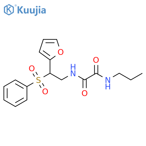 N'-2-(benzenesulfonyl)-2-(furan-2-yl)ethyl-N-propylethanediamide structure
