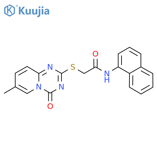 2-({7-methyl-4-oxo-4H-pyrido1,2-a1,3,5triazin-2-yl}sulfanyl)-N-(naphthalen-1-yl)acetamide structure