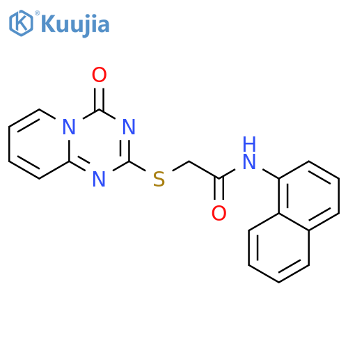 N-(naphthalen-1-yl)-2-({4-oxo-4H-pyrido1,2-a1,3,5triazin-2-yl}sulfanyl)acetamide structure