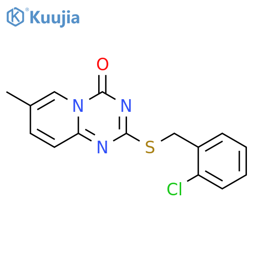 2-{(2-chlorophenyl)methylsulfanyl}-7-methyl-4H-pyrido1,2-a1,3,5triazin-4-one structure