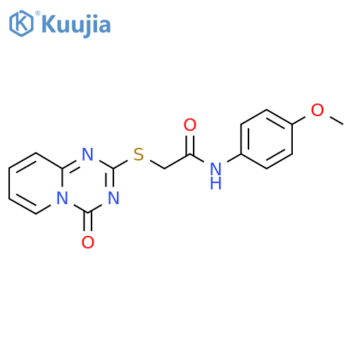 N-(4-methoxyphenyl)-2-({4-oxo-4H-pyrido1,2-a1,3,5triazin-2-yl}sulfanyl)acetamide structure