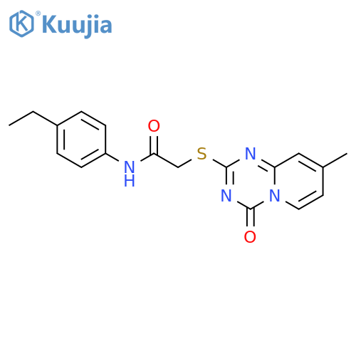 N-(4-ethylphenyl)-2-({8-methyl-4-oxo-4H-pyrido1,2-a1,3,5triazin-2-yl}sulfanyl)acetamide structure