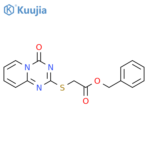 benzyl 2-({4-oxo-4H-pyrido1,2-a1,3,5triazin-2-yl}sulfanyl)acetate structure