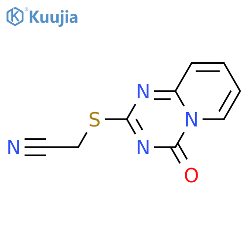 2-({4-oxo-4H-pyrido1,2-a1,3,5triazin-2-yl}sulfanyl)acetonitrile structure