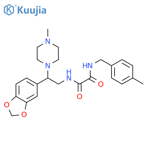 N-2-(2H-1,3-benzodioxol-5-yl)-2-(4-methylpiperazin-1-yl)ethyl-N'-(4-methylphenyl)methylethanediamide structure