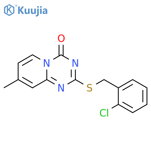 2-{(2-chlorophenyl)methylsulfanyl}-8-methyl-4H-pyrido1,2-a1,3,5triazin-4-one structure