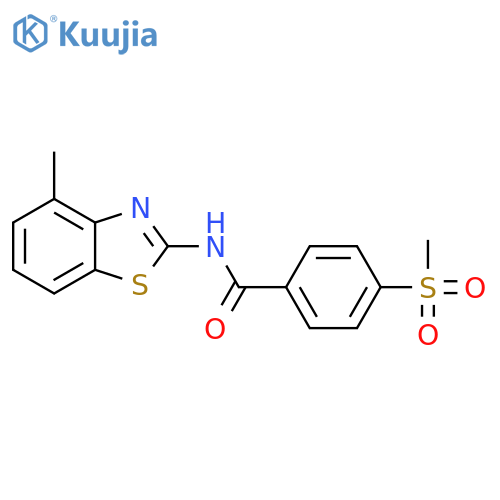 4-methanesulfonyl-N-(4-methyl-1,3-benzothiazol-2-yl)benzamide structure