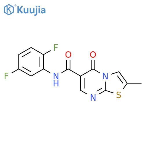 N-(2,5-difluorophenyl)-2-methyl-5-oxo-5H-1,3thiazolo3,2-apyrimidine-6-carboxamide structure