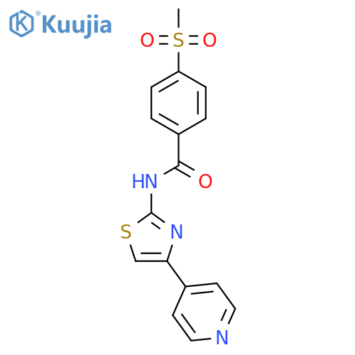 4-methanesulfonyl-N-4-(pyridin-4-yl)-1,3-thiazol-2-ylbenzamide structure