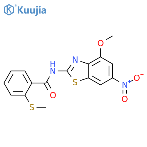 N-(4-methoxy-6-nitro-1,3-benzothiazol-2-yl)-2-(methylsulfanyl)benzamide structure