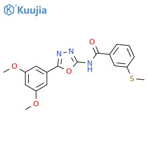 N-5-(3,5-dimethoxyphenyl)-1,3,4-oxadiazol-2-yl-3-(methylsulfanyl)benzamide structure