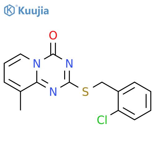 2-{(2-chlorophenyl)methylsulfanyl}-9-methyl-4H-pyrido1,2-a1,3,5triazin-4-one structure