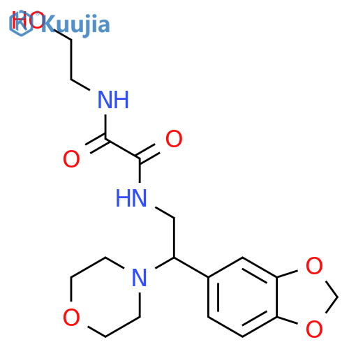 N'-2-(2H-1,3-benzodioxol-5-yl)-2-(morpholin-4-yl)ethyl-N-(2-hydroxyethyl)ethanediamide structure