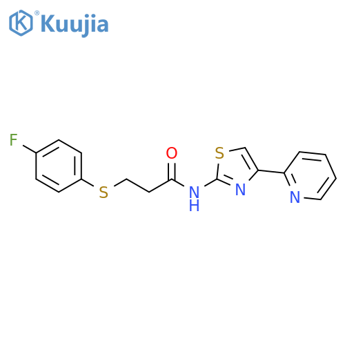 3-(4-fluorophenyl)sulfanyl-N-4-(pyridin-2-yl)-1,3-thiazol-2-ylpropanamide structure