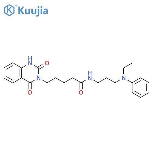 5-(2,4-dioxo-1,2,3,4-tetrahydroquinazolin-3-yl)-N-{3-ethyl(phenyl)aminopropyl}pentanamide structure