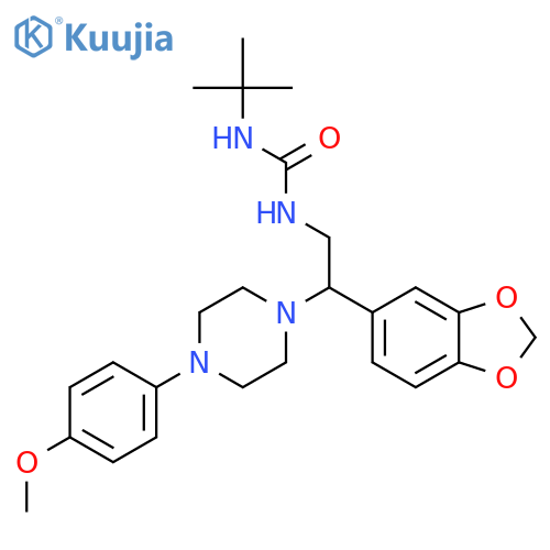 1-2-(2H-1,3-benzodioxol-5-yl)-2-4-(4-methoxyphenyl)piperazin-1-ylethyl-3-tert-butylurea structure