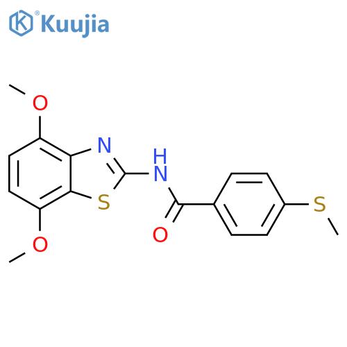 N-(4,7-dimethoxy-1,3-benzothiazol-2-yl)-4-(methylsulfanyl)benzamide structure