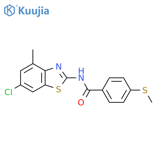 N-(6-chloro-4-methyl-1,3-benzothiazol-2-yl)-4-(methylsulfanyl)benzamide structure
