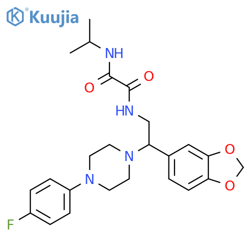 N'-2-(2H-1,3-benzodioxol-5-yl)-2-4-(4-fluorophenyl)piperazin-1-ylethyl-N-(propan-2-yl)ethanediamide structure
