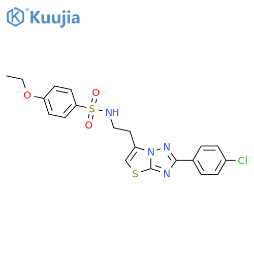 N-{2-2-(4-chlorophenyl)-1,2,4triazolo3,2-b1,3thiazol-6-ylethyl}-4-ethoxybenzene-1-sulfonamide structure