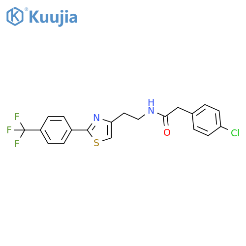 2-(4-chlorophenyl)-N-(2-{2-4-(trifluoromethyl)phenyl-1,3-thiazol-4-yl}ethyl)acetamide structure