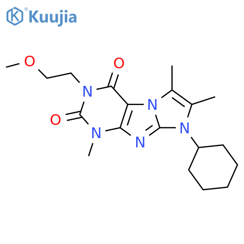 8-cyclohexyl-3-(2-methoxyethyl)-1,6,7-trimethyl-1H,2H,3H,4H,8H-imidazo1,2-gpurine-2,4-dione structure