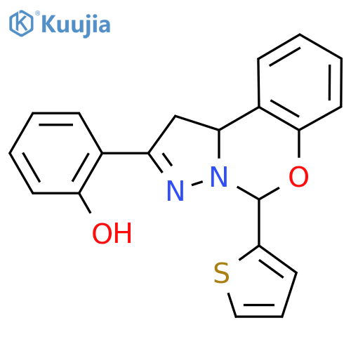 2-7-(thiophen-2-yl)-8-oxa-5,6-diazatricyclo7.4.0.0^{2,6}trideca-1(9),4,10,12-tetraen-4-ylphenol structure